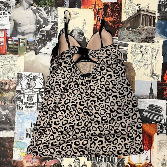 Y2k cheetah print mini babydoll dress - Picture 5 of 6